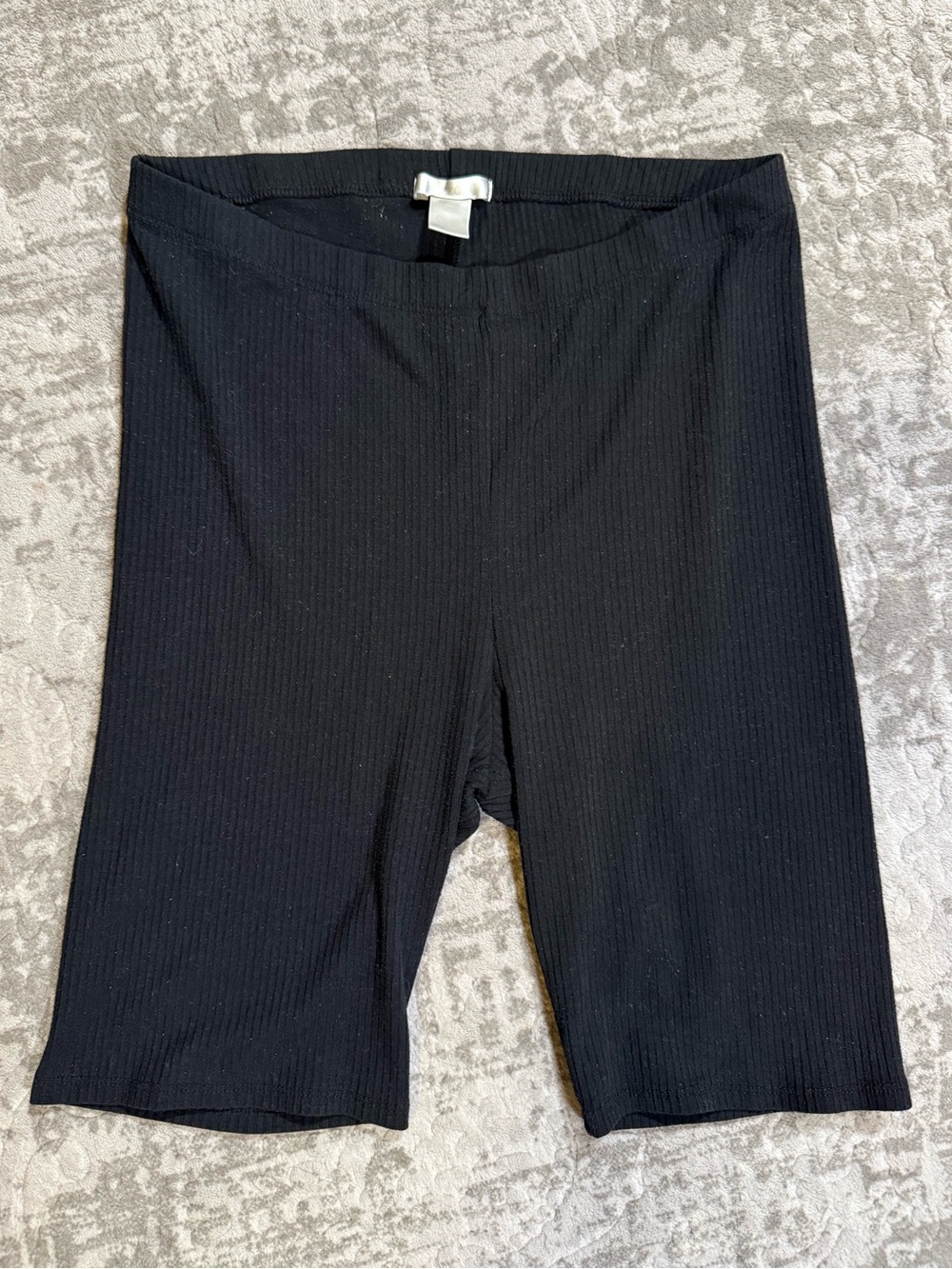 Black Ribbed Bozzolo Womens Black Ribbed Bicycle Athletic Shorts Size Medium